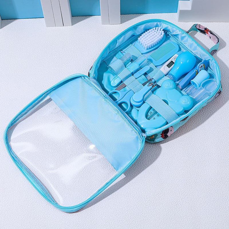 Newborn Baby Healthcare Kit Kids Nail clippers Hair Brush Thermometer Grooming Set