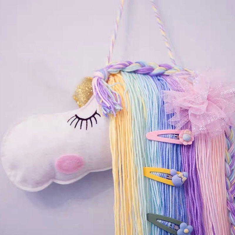 INS Weave Rainbow Baby Hair Clips Accessories Holder Princess Girls Hairpin Hairband Storage Pendant Jewelry Wall Ornaments