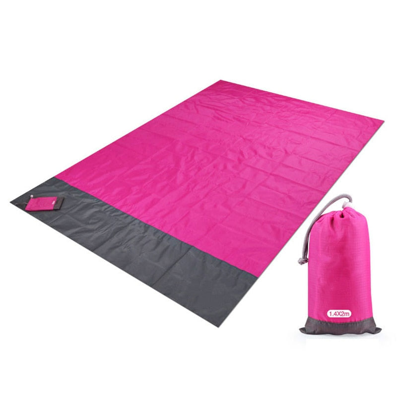 200x210cm Pocket Picnic Waterproof Beach Mat Sand Free Blanket Camping Outdoor Picknick Tent Folding Cover Bedding