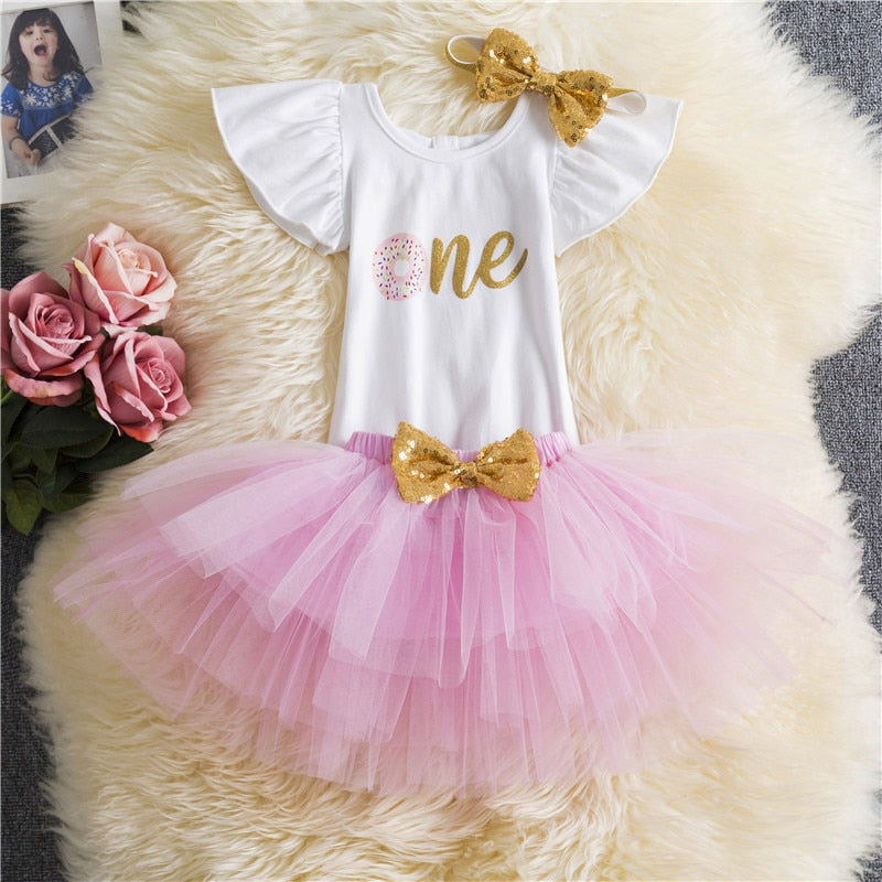 1 Year Baby Girl Clothes Unicorn Party tutu Girls Dress Newborn Baby Girls 1st Birthday Outfits Toddler Girls Boutique Clothing