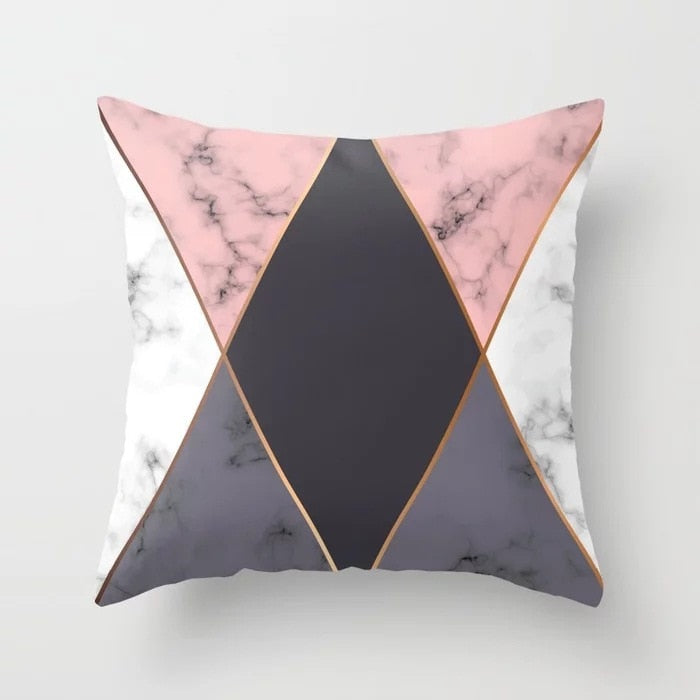 45x45cm Geometric Cushion Cover Abstract Color Block Grids Pillow Case for Living Room Sofa