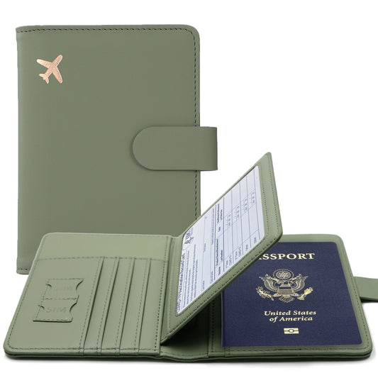 Passport Cover PU Leather Man Women Travel Passport Holder with Credit Card Holder Case Wallet