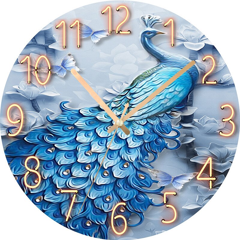 Fashion watch living room household wall clock mute creative quartz clock bedroom clock decoration no-hole hanging watch hanging