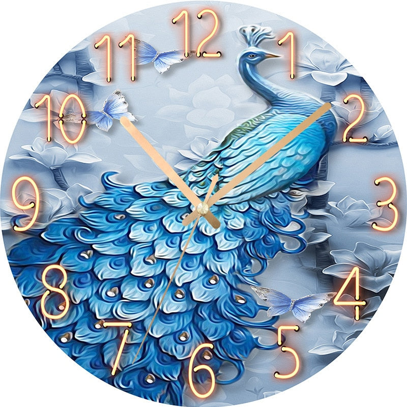 Household wall clock mute creative quartz clock bedroom clock decoration no-hole hanging watch hanging