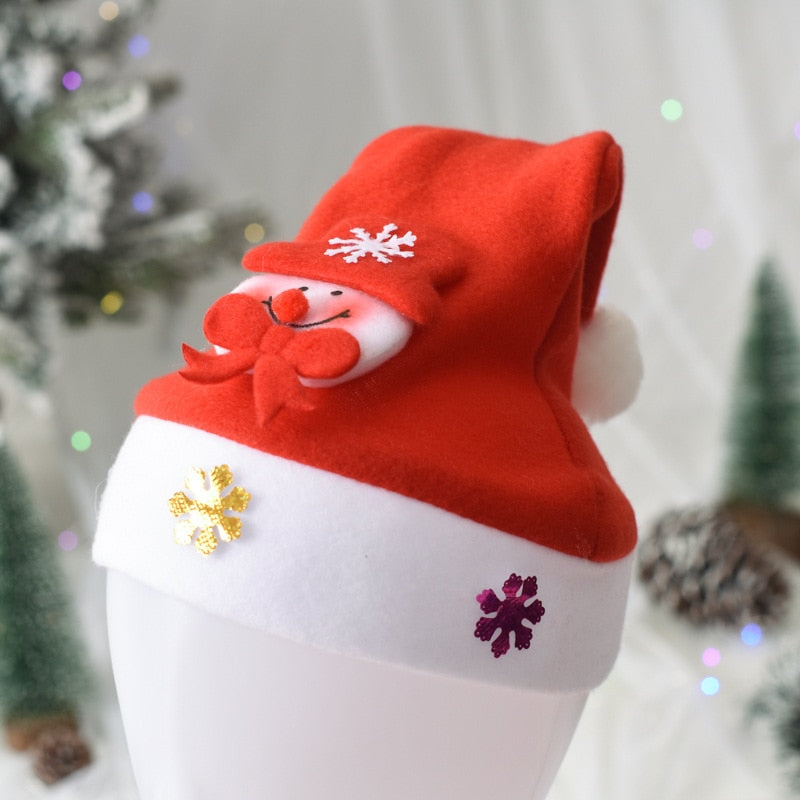 2022 Merry Christmas Hat  Snowman ElK Santa Claus Hats For Kids Children Adult