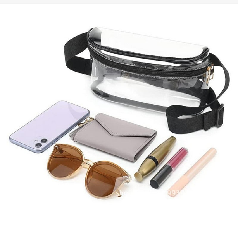 Waterproof Transparent Outdoor Sports PVC Waist Bag Pack Casual Bag Sport Running Zipper Girls Boys Pack Beach Pockets Pouch