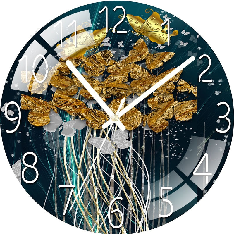 Fashion watch living room household wall clock mute creative quartz clock bedroom clock decoration no-hole hanging watch hanging