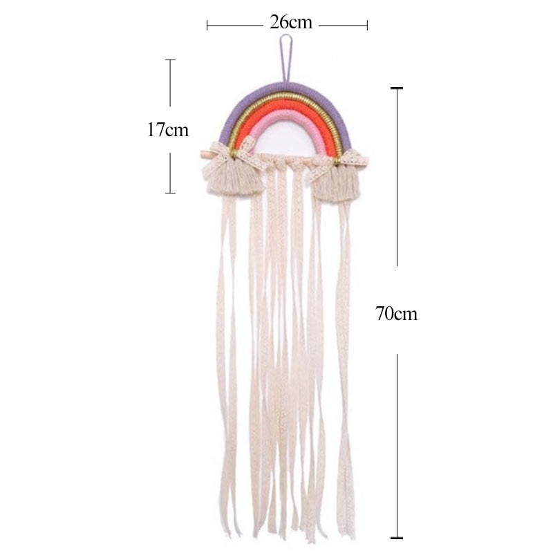 INS Weave Rainbow Baby Hair Clips Accessories Holder Princess Girls Hairpin Hairband Storage Pendant Jewelry Wall Ornaments