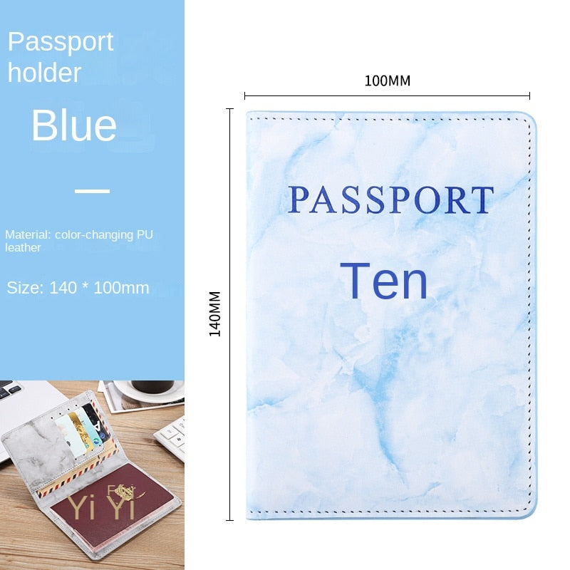 Passport Cover PU Leather Man Women Travel Passport Holder with Credit Card Holder Case Wallet