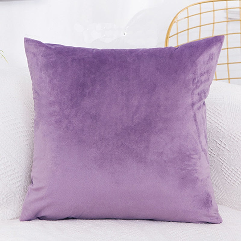 45x45cm Solid Color Luxury Velvet Throw Pillow Case Sofa