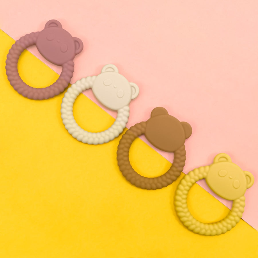 1PCS New Kawaii Panda Shape Teether Toys Silicone Teether Ring Baby Shower Gift Kid Teething Toys Newborns Chewing Accessories