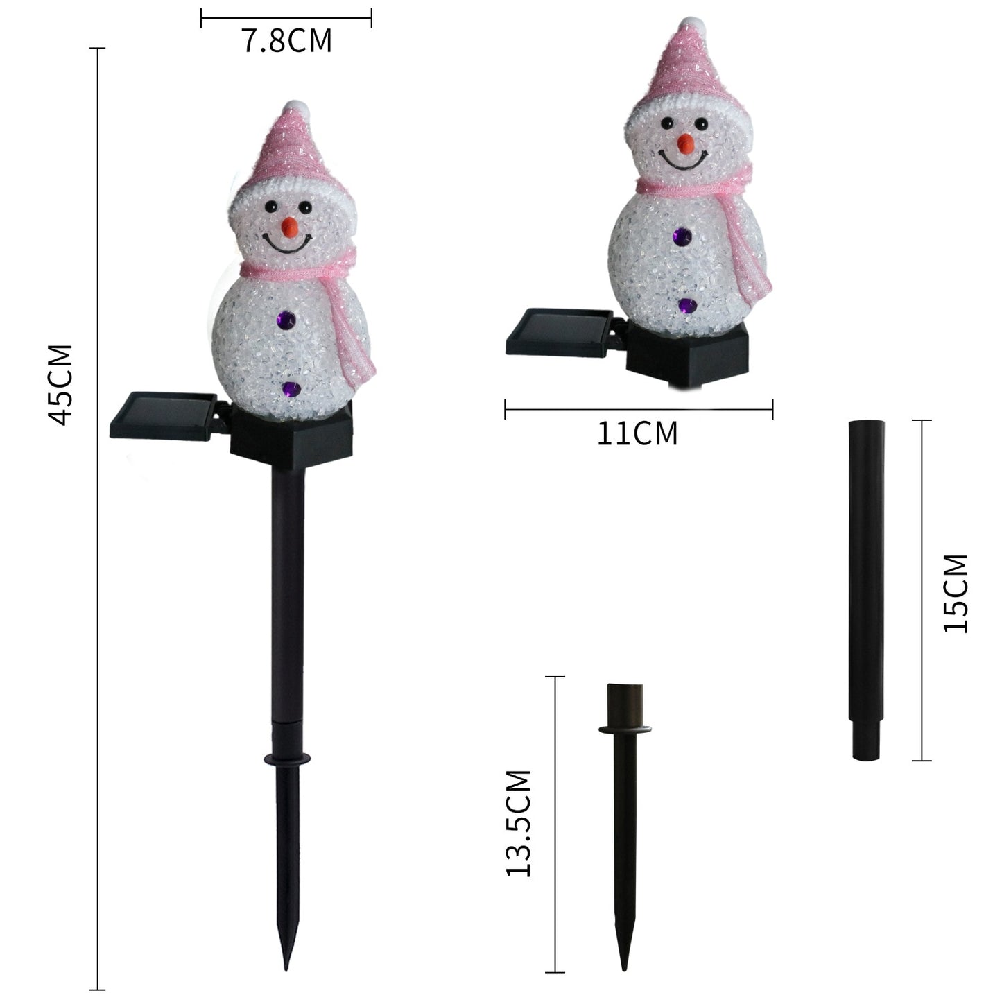 Solar Garden Lights Snowman Christmas Decoration Waterproof Solar Led Light Outdoor Post Lamp Lawn Landscape Led Solar Lighting