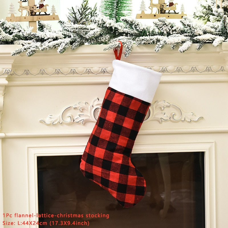 2023 New Year Christmas Stocking Sack Xmas Gift Candy Bag Noel Christmas Decorations for Home Navidad Sock Christmas Tree Decor