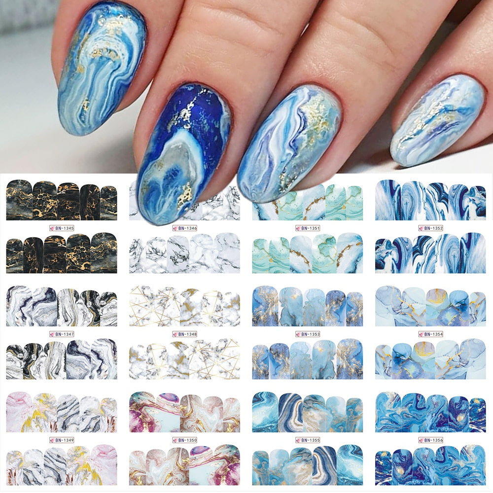 12pcs Nail Stickers Gold Flower Leaf Lace Design Geometry Line Nail Art Sliders Manicure Polish Decal Wrap