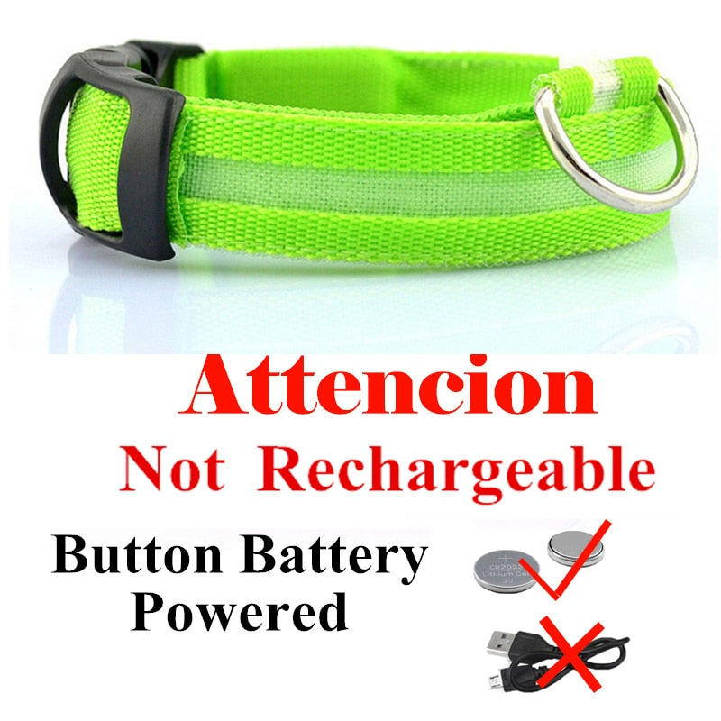 USB Rechargeable Pet Dog LED Glowing Collar  Luminous Flashing Necklace Outdoor Walking  Night Safety Supplies