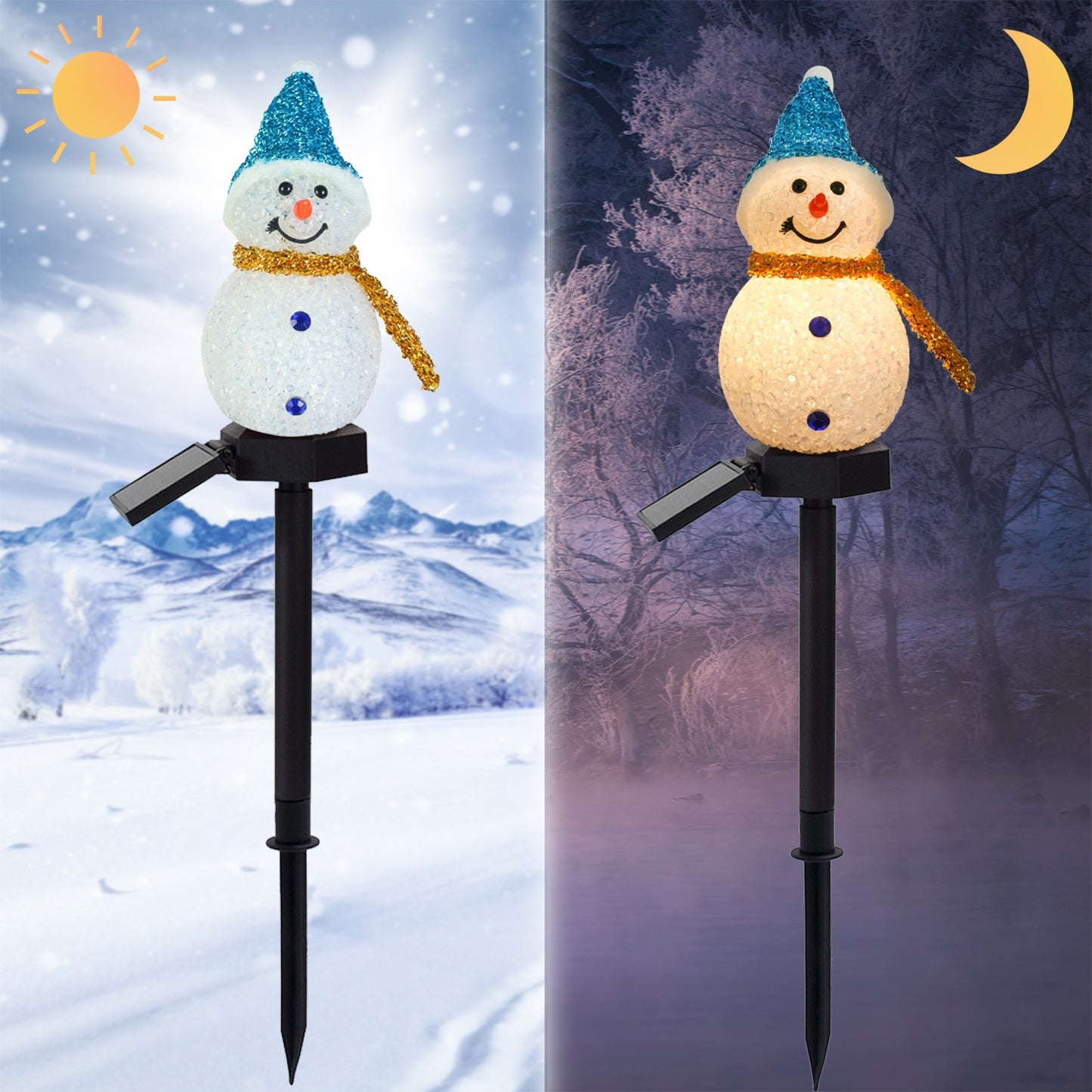 Solar Garden Lights Snowman Christmas Decoration Waterproof Solar Led Light Outdoor Post Lamp Lawn Landscape Led Solar Lighting