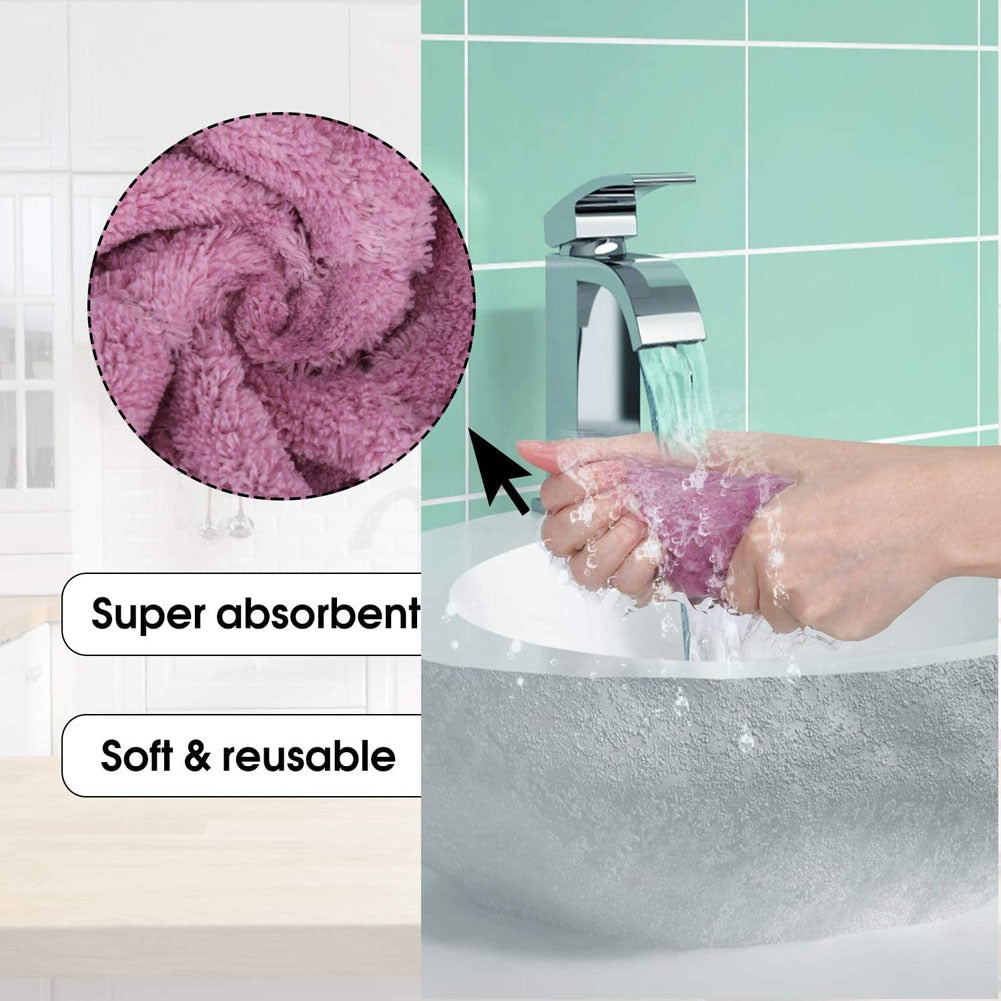 microfiber towels absorbent kitchen cleaning cloth non-stick oil dish towel dishcloth tableware household cleaning towel