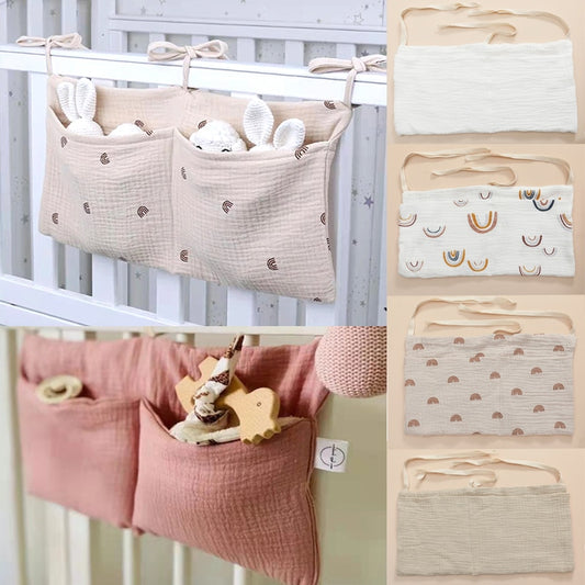 1pc Portable Baby Crib Storage Bag Multifunctional Newborn Bed Headboard Organizer Bedding Diaper Bag