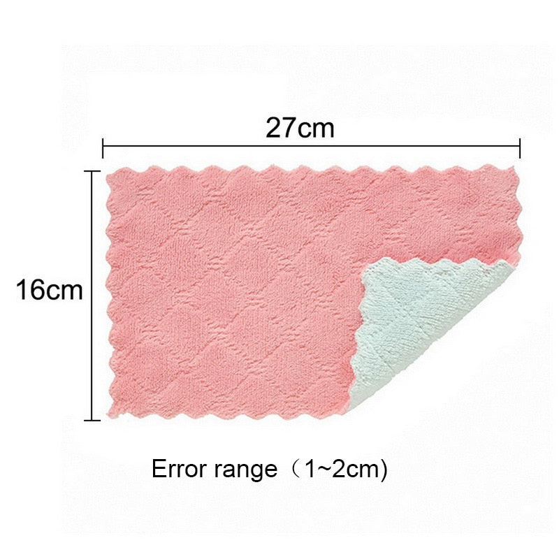 Kitchen daily dish towel, dish cloth, kitchen rag, non-stick oil, thickened table cleaning cloth, absorbent scouring pad