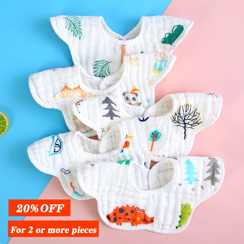 Baby Infant Muslin Cotton Bib Feeding Drool Bibs Burp Cloth Accessories Baby Bandana Bibs Triangle Scarf