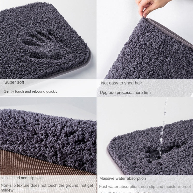 High-hair bathroom toilet door absorbent floor mat carpet bedroom non-slip foot pad bath rug  bathroom mat kitchen mat