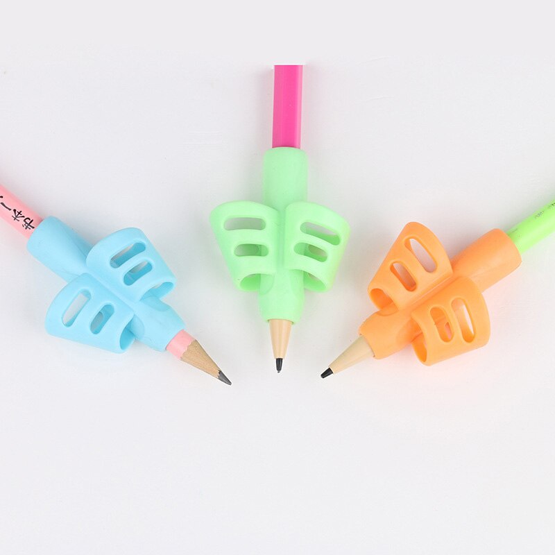 3Pcs/Set Soft Silica Pencil Grasp Two-Finger Gel Pen Grips Children Writing Training Correction