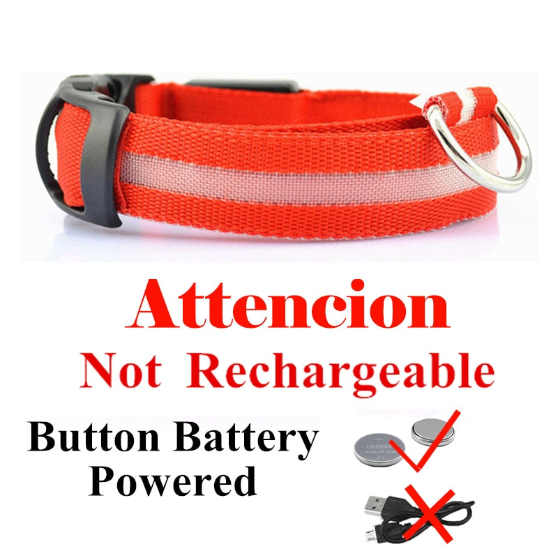 USB Rechargeable Pet Dog LED Glowing Collar  Luminous Flashing Necklace Outdoor Walking  Night Safety Supplies