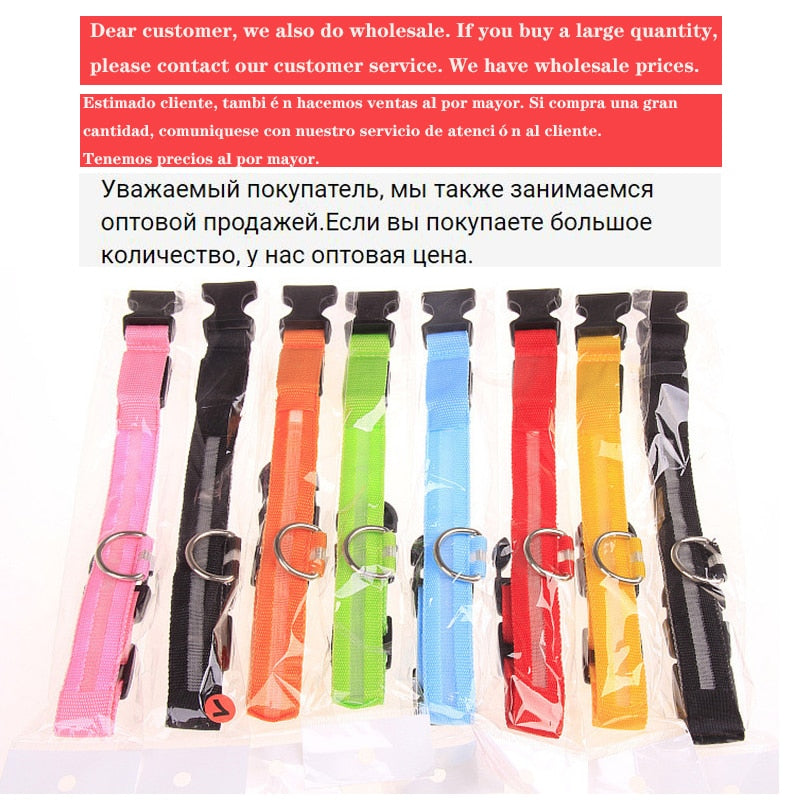 USB Rechargeable Pet Dog LED Glowing Collar  Luminous Flashing Necklace Outdoor Walking  Night Safety Supplies