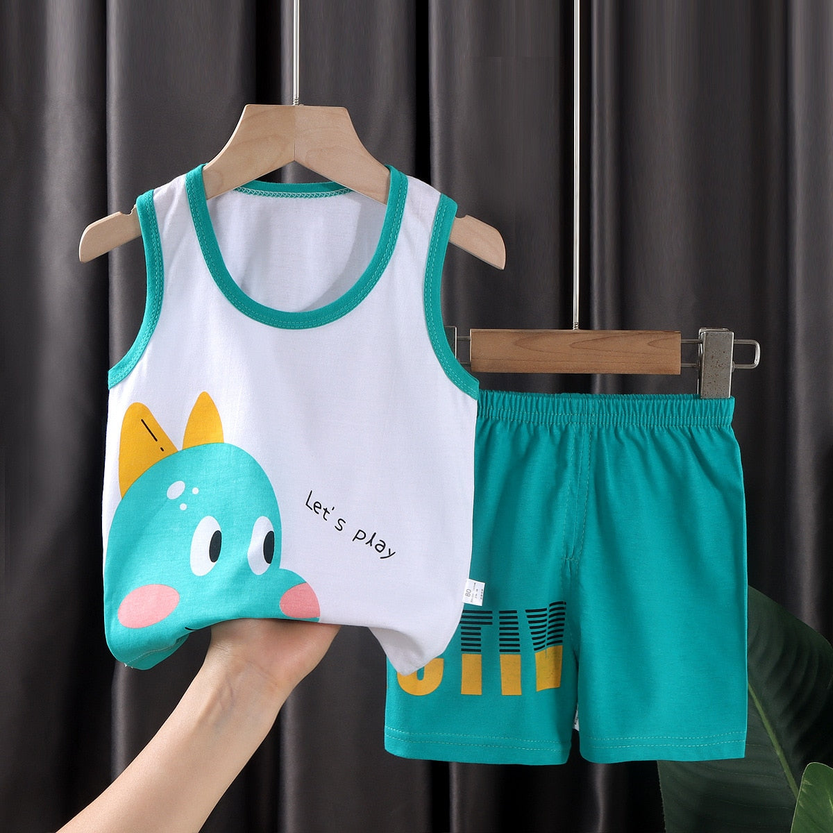 Children Sets Kids Vest Suit 2PCS Set Summer Cotton T-Shirt Girl Shorts Clothes Children Boys Girls Sleeveless Suit Wear Cloth