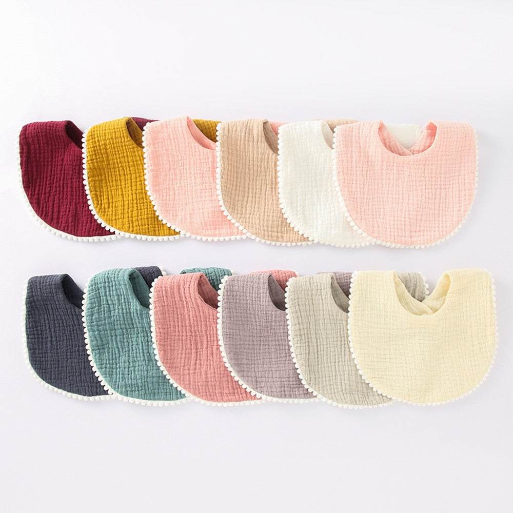 Thickening Cotton Gause Baby Bibs Absorbent Baby Lace Bib Newborn Accessories Burp Cloths