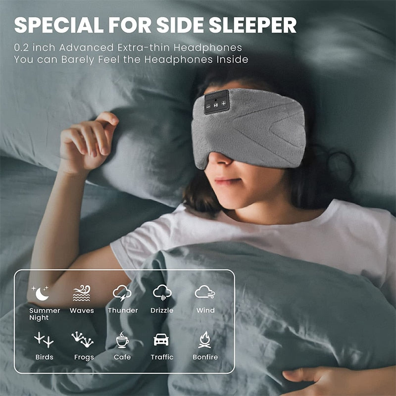 Bluetooth Sleeping Headphones Sleep Mask 24 White Noise Blackout Light Ice-Feeling Extra Soft Lining Sleep Eye Mask Ultra-Thin