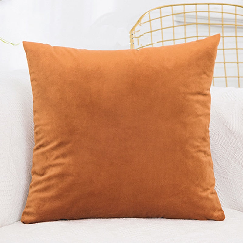 45x45cm Solid Color Luxury Velvet Throw Pillow Case Sofa