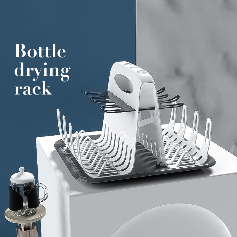 Portable Cleaning Dryer Baby Milk Bottle Drying Rack Bottle Dryer HolderDrain Tray Water Cup