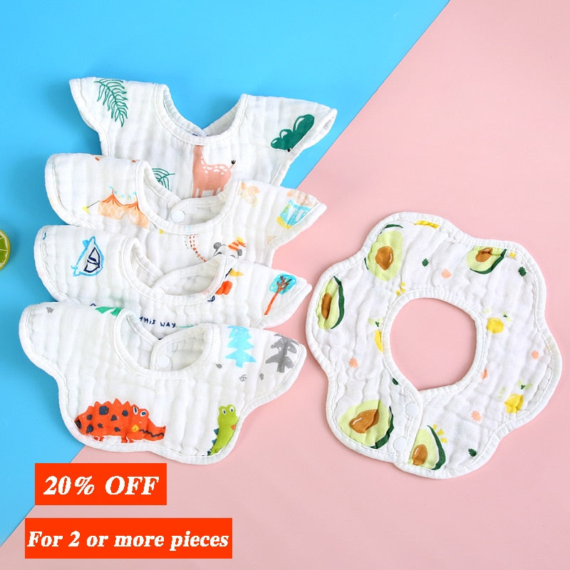 Baby Infant Muslin Cotton Bib Feeding Drool Bibs Burp Cloth Accessories Baby Bandana Bibs Triangle Scarf