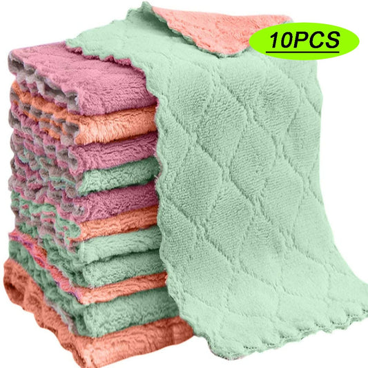 microfiber towels absorbent kitchen cleaning cloth non-stick oil dish towel dishcloth tableware household cleaning towel