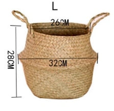 Seaweed Wicker Basket Rattan Hanging Flowerpot Flowerpot Dirty Clothes Dirty Clothes Basket Storage Basket