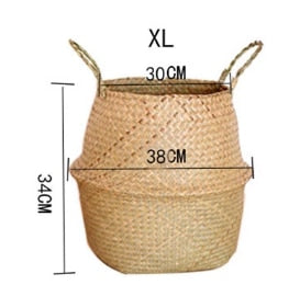 Seaweed Wicker Basket Rattan Hanging Flowerpot Flowerpot Dirty Clothes Dirty Clothes Basket Storage Basket