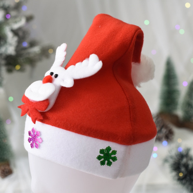 2022 Merry Christmas Hat  Snowman ElK Santa Claus Hats For Kids Children Adult