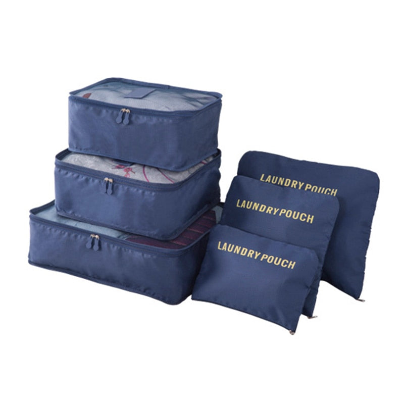 6pcs/set Travel Storage Bag Suitcase Luggage Organizer Set