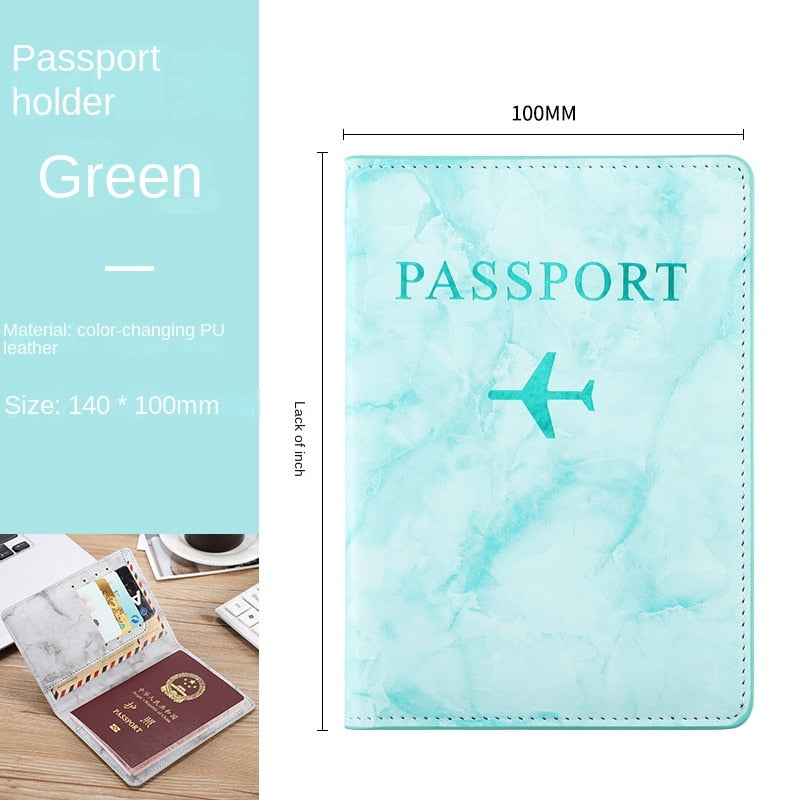 Passport Cover PU Leather Man Women Travel Passport Holder with Credit Card Holder Case Wallet