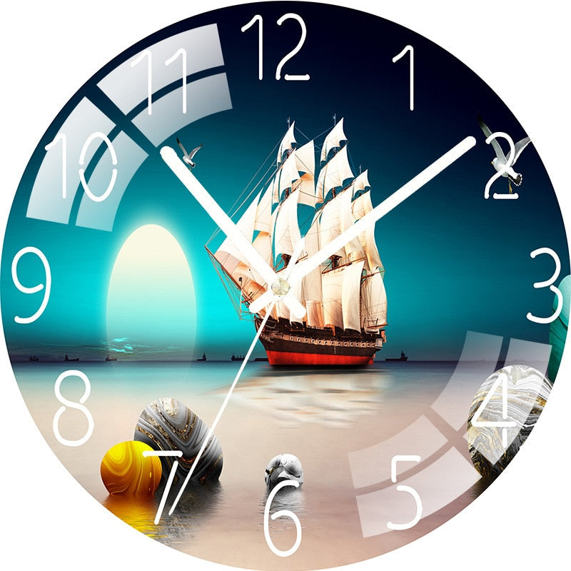 Fashion watch living room household wall clock mute creative quartz clock bedroom clock decoration no-hole hanging watch hanging