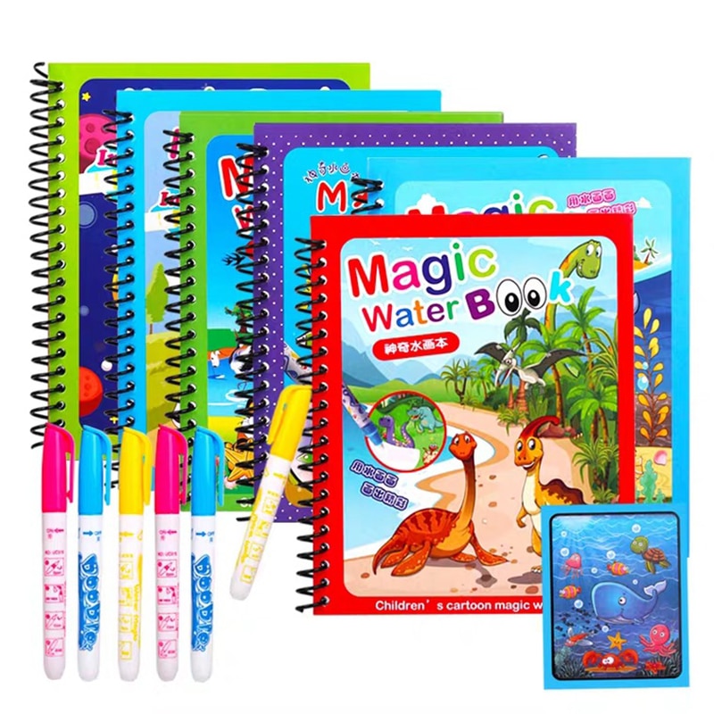 Children Early Education Toys Magical Book with Pen Water Drawing Montessori