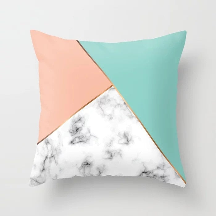 45x45cm Geometric Cushion Cover Abstract Color Block Grids Pillow Case for Living Room Sofa