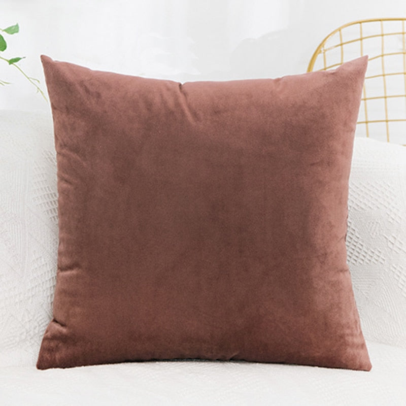 45x45cm Solid Color Luxury Velvet Throw Pillow Case Sofa