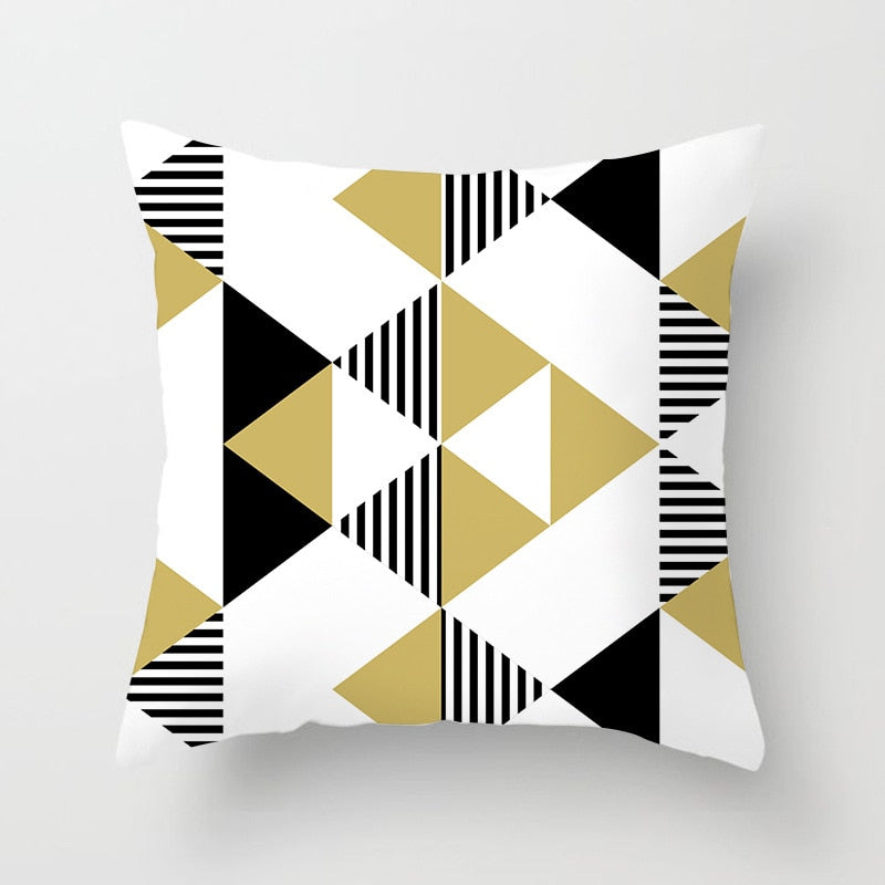 45x45cm Geometric Cushion Cover Abstract Color Block Grids Pillow Case for Living Room Sofa