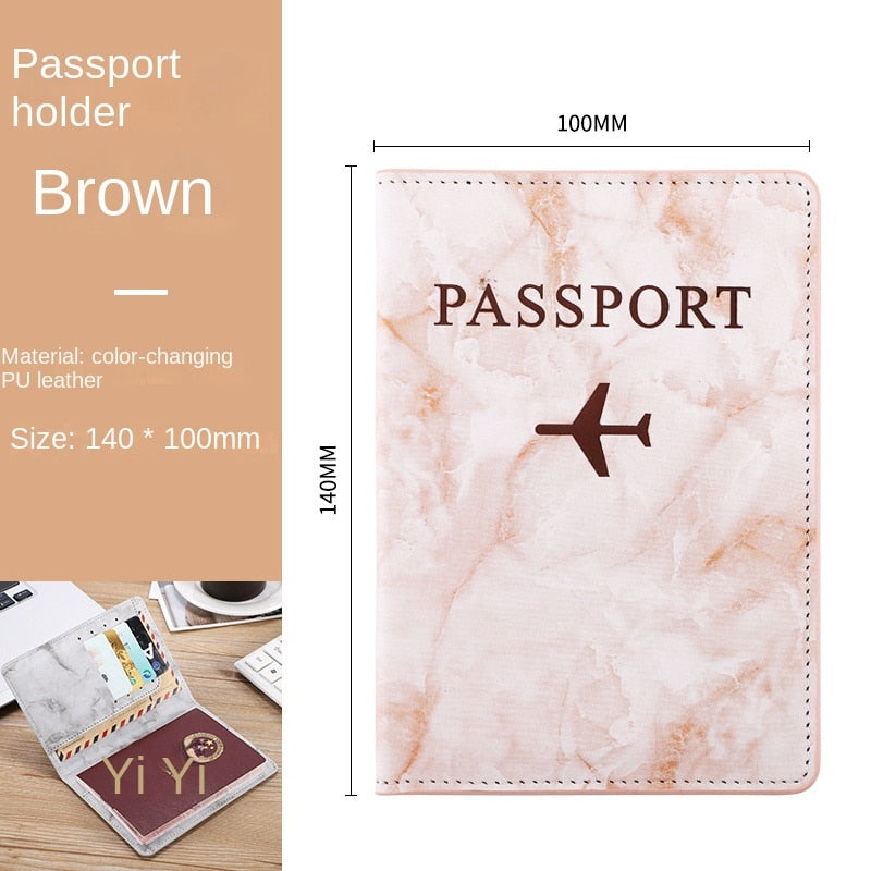 Passport Cover PU Leather Man Women Travel Passport Holder with Credit Card Holder Case Wallet