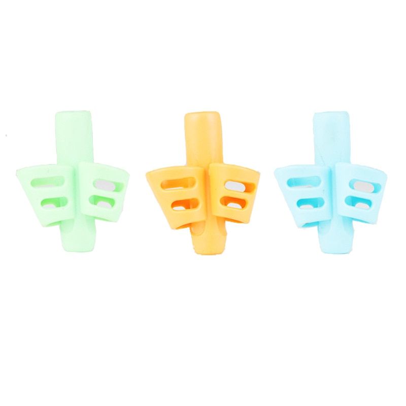 3Pcs/Set Soft Silica Pencil Grasp Two-Finger Gel Pen Grips Children Writing Training Correction