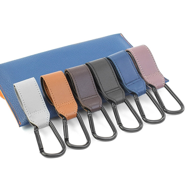 1/2pcs PU Leather Baby Bag Stroller Hook Pram Rotate 360