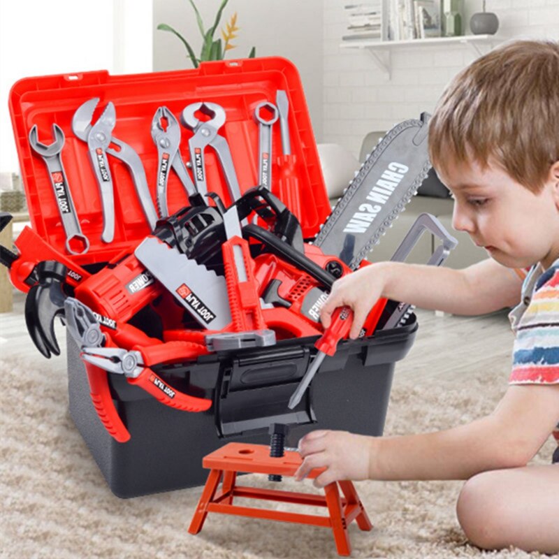 Simulation Repair Tools Kids Toolbox Toy Kit Pretend Engineer  Educational Toy Electric Drill Screwdriver Tool Toys for Children