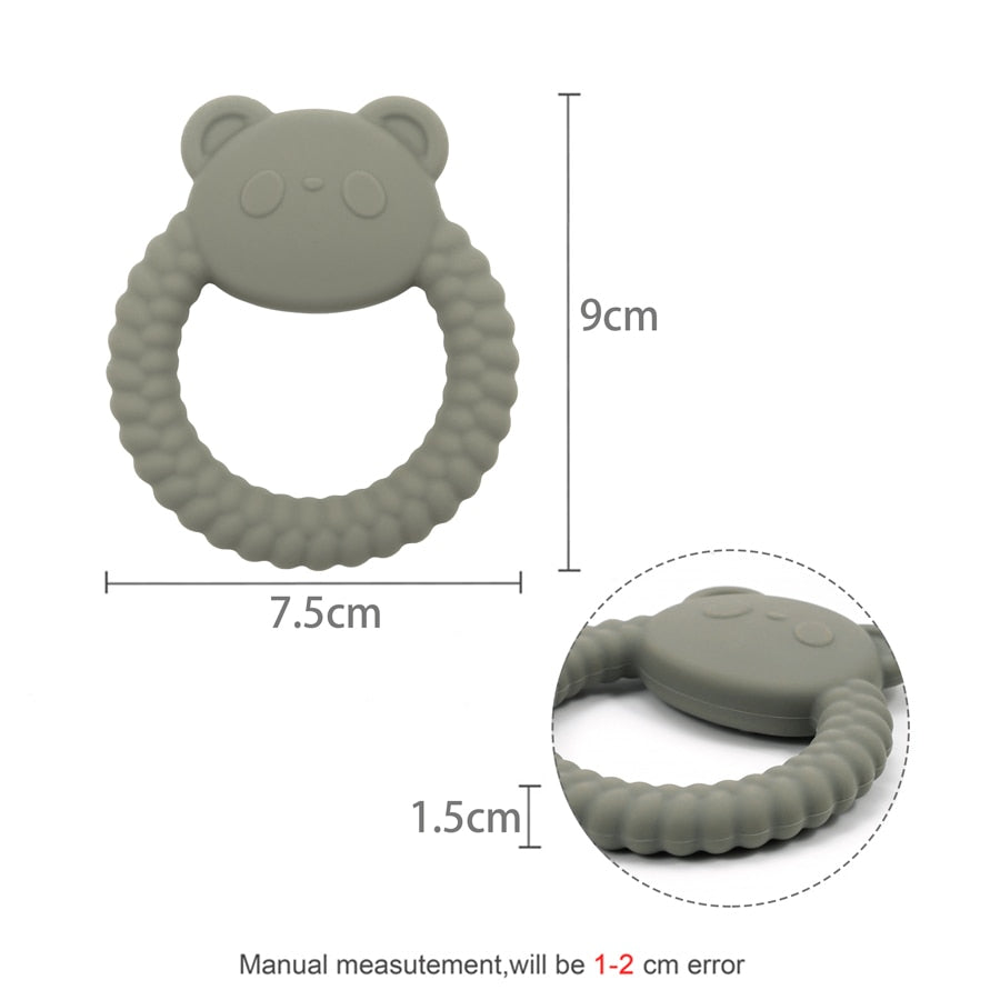 1PCS New Kawaii Panda Shape Teether Toys Silicone Teether Ring Baby Shower Gift Kid Teething Toys Newborns Chewing Accessories